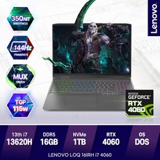 레노버 LOQ 16IRH i7-13620H RTX4060, LOQ 16IRH i7, Free DOS, 16GB, 1TB, 코어i7, 그레이