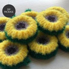 해바라기수세미패키지 (수세미80g 4볼+도안+풀동영상제공)