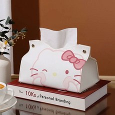 Pu Hello Kiity 티슈 화장지 케이스 헬로 키티 종이 냅킨 산리오 귀여운 가죽 동물 가정용 자동차 보관 박스 여아 집들이 파티 생일 선물 2002040