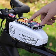 [기타] 웨스트바이킹 WT-01 하드팩 탑튜브 핸드폰 가방 자전거 프레임 백 앞, 블랙, 색상:블랙, 1개