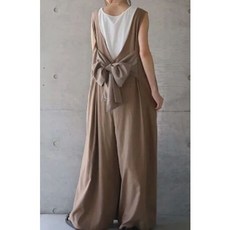 여성복 （F） 여름 데님 팬츠 긴 바지 초슬림 텐셀 빅 사이즈 와이드 팬츠 멜빵 바지