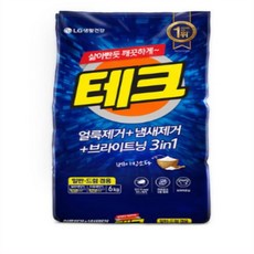 테크 3in1 분말세제 일반용, 8개, 6kg