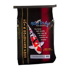 Blue Ridge Fish Food Pellet Koi and Goldfish Cool Water Wheat Wheat Floating 3 16 Pellets (25LB), 25LB