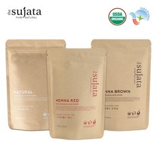 (USDA 인증) 수자타 천연 헤나 염색 천연 헤나 가루, 1개입, 브라운