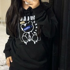 ~신상~당일출발~[자체제작] 오버핏 HELLO 레터링 후드티