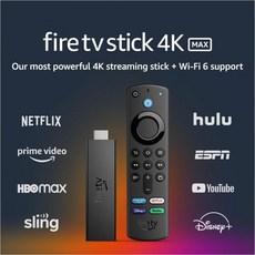 Fire TV Stick 4K Max 스트리밍 장치 Wi-Fi 6 Alexa Voice Remote(TV 컨트롤 포함), 파이어 TV 스틱 4K Max, 1개