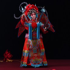 북경 견인 진열품 중 국풍 특색 미니선물 외지인 경극 캐릭터 페이스, T십사 인치 레드 목계영