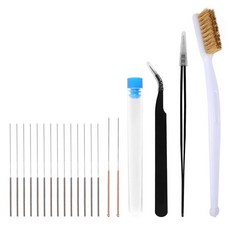 3D 프린터 노즐 청소 키트 바늘 클리너 핀셋 황동 브러시 도구 0.15mm 0.25mm 0.35mm 0.4mm 0.5mm, 05 20 Pcs, 20개
