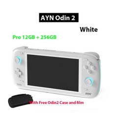 휴대용 레트로 게임기 Ayn Odin 2 Pro 업그레이드 버전 게임 플레이어 안드로이드 13 16G 512G 와이파이 블루투스 콘솔 6 인치 IPS 스크린 가방, 한개옵션1, 15) White 256G and Case