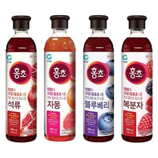 청정원 홍초 900ml 석류 + 자몽 + 블루베리 + 복분자 1개씩 총 4개, 1개