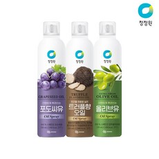 청정원 스프레이오일 세트, 트러플향 + 포도씨유 + 올리브유, 1세트