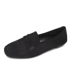 흐꺙 헤마 여성 로퍼 모카신 스웨이드 가죽 단화 구두 느와르 TT-07546-NOIR
