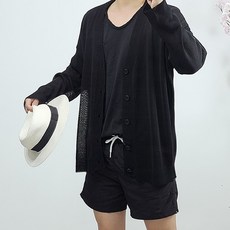 남자린넨롱가디건