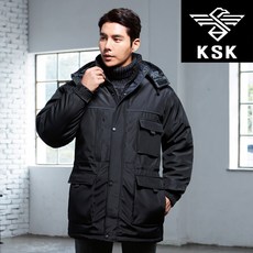남성돕바 KSK-23 검정색 투톤 겨울 점퍼 잠바 자켓 파카 회사 단체복 외출복 경신코리아 44P