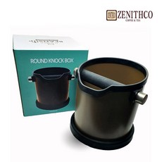 제니스코 테프론 라운드 넉박스 1800ml 커피찌꺼기통 커피털이통, 제니스코 테프론 라운드 넉박스 1800ml[브라운], 1개