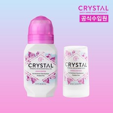 [공식몰] 크리스탈 데오드란트 무향 롤온&트래블스틱 2종세트, 1개, 66ml
