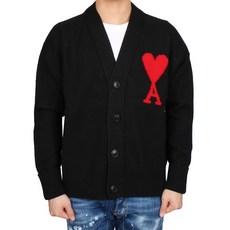 AMI 20FW 아미 빅 하트로고 가디건(남성/블랙) H20HK303 018 001