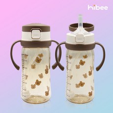[100%국내제조]하이비 PPSU 에잇벤트 원터치 빨대컵 170ml 270ml 빨대2종포함, 1개, 볼빵곰 초코브라운