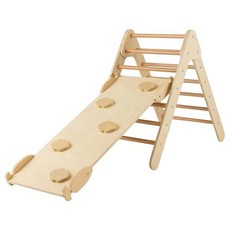 Costzon Wooden Climbing Toys for Toddlers 3 in 1 Montessori Triangle Climber with Adjustable Angle, one option, one option, 1개