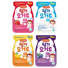 아이배냇 베베 핑거 요거트 4종세트 7개월부터, 플레인+딸기+바나나+블루베리