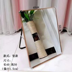 슈즈 미러 신발거울 스탠드 피팅 구두 운동화 매장, 로즈골드 알루미늄 40x50, 1개