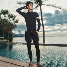 JUNGLE 전신 자외선차단 수영복 여자 보수적이다 긴 소매 바지 날씬 하 다 배 를 가리다 온천 학생 잠수복 1923 남자 M, 상세페이지 참조