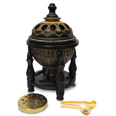 AM Charcoal Incense Burner - Bakhoor Burner Oud Frankincense Resin Burner - for Office & Home Deco, 1개, Black - 프랑킨센스레진