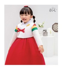 금동이 한복 여빨강삼색동 아동한복 여아한복