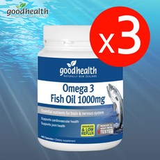 굿헬스 오메가3 피쉬오일 1000mg 400캡슐 x3통, 1개, 400정