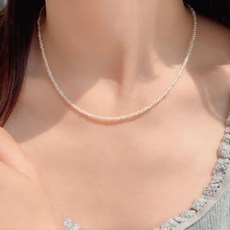 [제작/순은] 고퀄 천연담수진주 은목걸이 petit pearl necklace