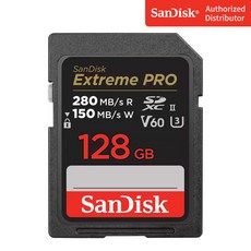 샌디스크 Extreme Pro 익스트림 프로 SDXC UHS-2 SD메모리카드 UHS-II V60 SDXEP 128GB, 128기가