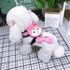 강아지목줄 강아지 애견목줄 중소형견 탱크타입 책가방 리드줄 개줄 푸들 비숑 프렌치불독 애완견 사슬, C01-(S)가슴둘레 30-40cm