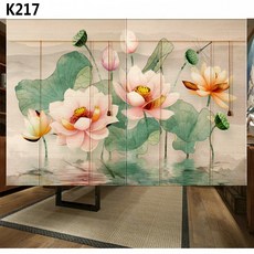 블라인드 롤스크린 동양화 셔터 롤링 커튼 파티션 대나무