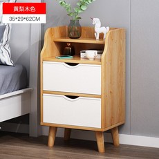 침대 사이드 수납 협탁 미니멀한 현대식 침실 60cm 멀티코어 노르딕 침대 캐비닛 간이, 6003호황이나무이두+흰 천발