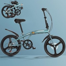 시에모 최신형 미니벨로 완조립 알루미늄 경량 접이식 폴딩 자전거 20인치, 블루 삼발이 휠