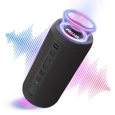 PIUJJA 24W 휴대용 미니 IPX6 방수 TWS 무선 블루투스 스피커, 블랙
