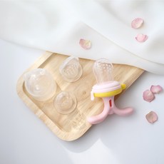 브라비 실리콘 아기과즙망, 1개, 핑크