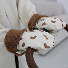 [원라인] 나염 유모차장갑 워머 핸드머프, 1세트, 초코하트