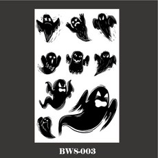 BLOWFISHFUGU 명절 스티커 핼러윈 블랙박쥐 할로윈타투 페이스 페인팅 두 장, 2P, 003