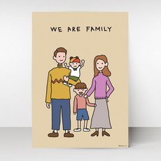 뚜뚜아트 가족 포스터 신혼집 아기방 아이방 인테리어 그림 감성 포스터, 09. We are family5