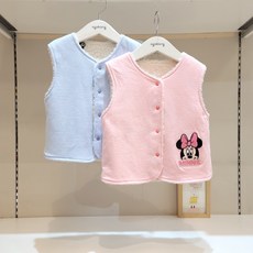 [아가방]논현점*디즈니베이비*귀여운 미키미니 자수 포인트/다양하게 활용할수있는 뽀글이 리버시블 조끼
