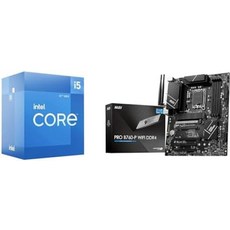 official INTER F.C. Intel Core i5-12400F 데스크탑 프로세서 + MSI PRO B760-P WiFi DDR4 ProSeries 마더보드, 기본 - 인텔12400f