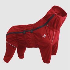  우디펫 강아지 액티비티 올인원 2가지 색상 방수 방풍 방한 폭설 우비 레인코트 바람막이 윈드브레이커, 빨강(Red) 