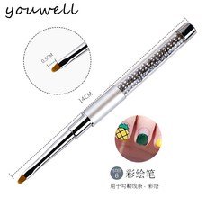 (관부가세포함) 아이브러쉬 Yun Wei nail brush kit full set pull pen light therapy pen tool rhinestone nail pai-577667040090, Milky Way-04 스몰 플랫 헤드 네일 펜one