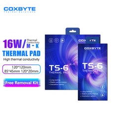 Coxbyte 방열 실리콘 패드 CPU/GPU 카드 마더보드 RAM SSD 수냉식 멀티 사이즈 열 패드 16W/MK, 13) 120x120x0.5mm, 1개