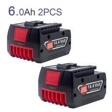 보쉬 14.4V 전동 공구용 충전식 배터리 6.0Ah BAT614G 교체용 6000mah 배터리 18650 리튬 이온 충전기 세트 포함, 1) 2pcs 6.0Ah, 2개