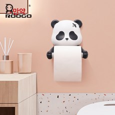 아이디어 선물 캐릭터 토끼 팬더 홈 벽면 장식품 화장실 롤 종이걸이 레진 화장실 티슈 케이스, 애견파 두루마리 - 타오 곰돌이