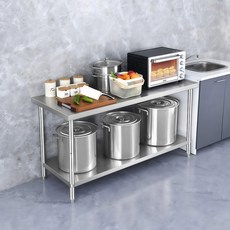 스텐 간이조리대 작업 베이킹 렌지대 작업대 다이 단층 식당 60X40X80CM 키친 보조, 이중 두께 작업대, 1개