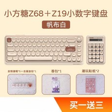  다얼유 Z68 3모드 기계식 키보드 사무실 적축 갈축 청축 게임용 무선 블루투스 노트북, 공식 표준, 6. 베이지 Z68+Z19 숫자키보드, 스카이 축 V2 