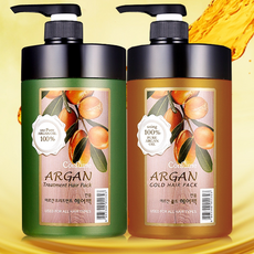 아르간 트리트먼트 헤어팩 1000g X2개 / 대용량 2000g, 03_아르간 헤어팩 X1개+골드 헤어팩 X1개